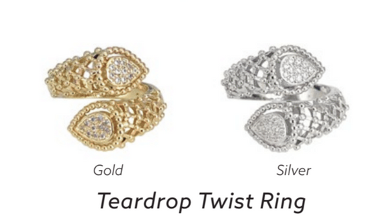 Teardrop Twist Ring