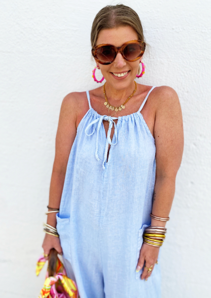 Crystal Jumpsuit in Blue *FINAL SALE