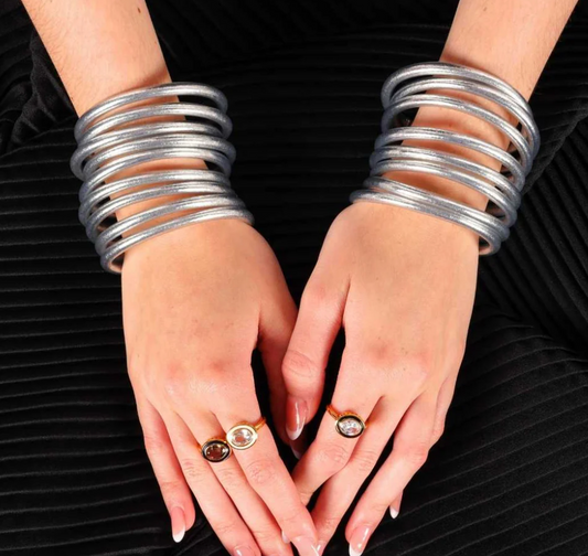 PREORDER Silver All Weather Bangles® (Set of 9) - Serenity Prayer