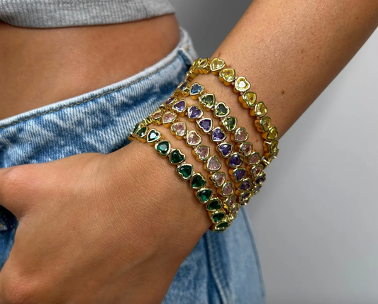 Stretchy Bezel Heart Bracelet