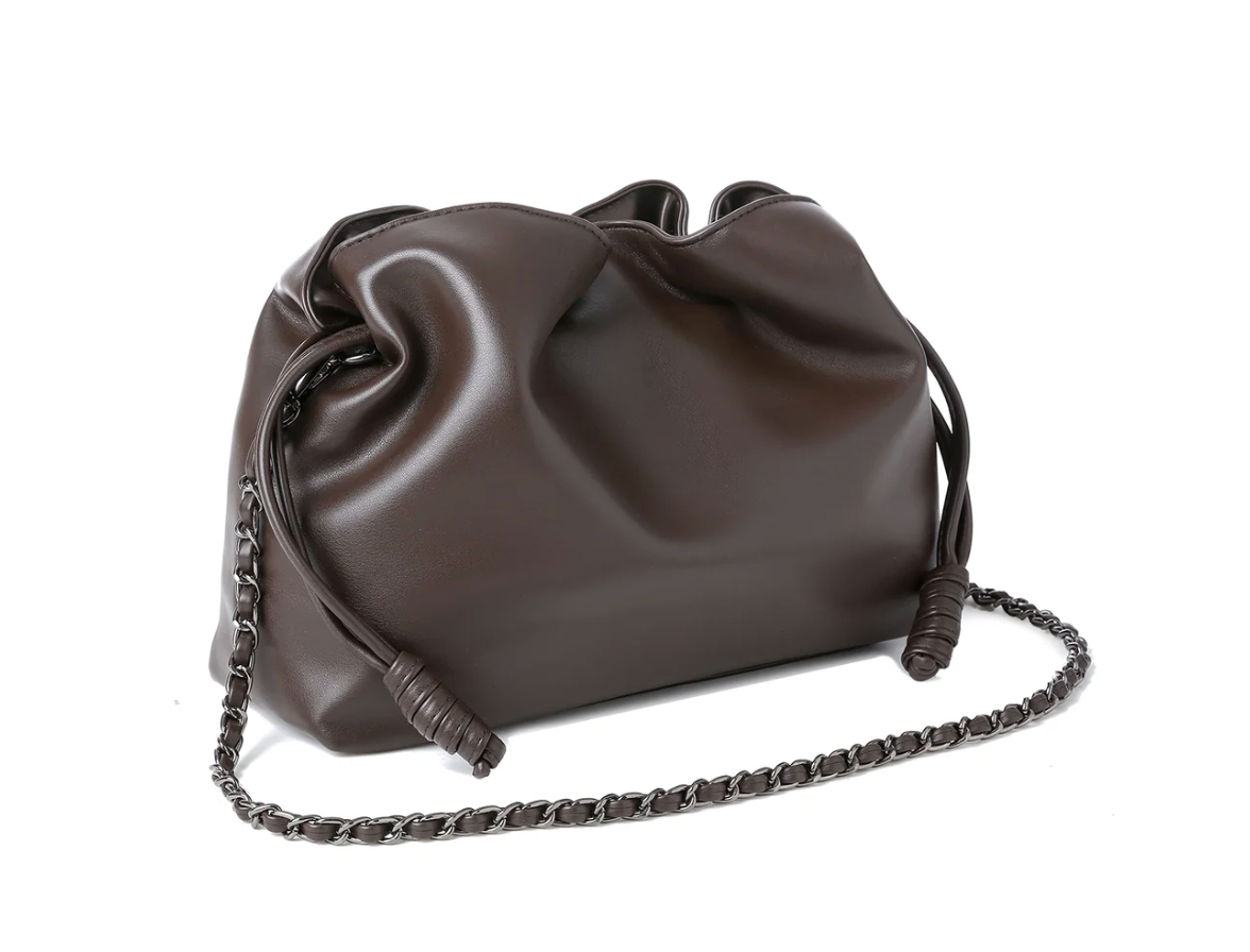 Taylor Convertible Crossbody- Chocolate Vegan Leather