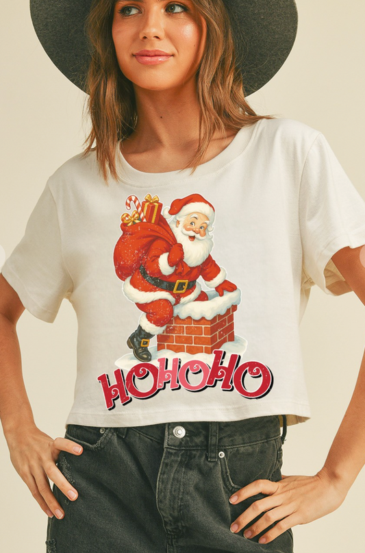 Hohoho Santa Short Cropped T-shirt