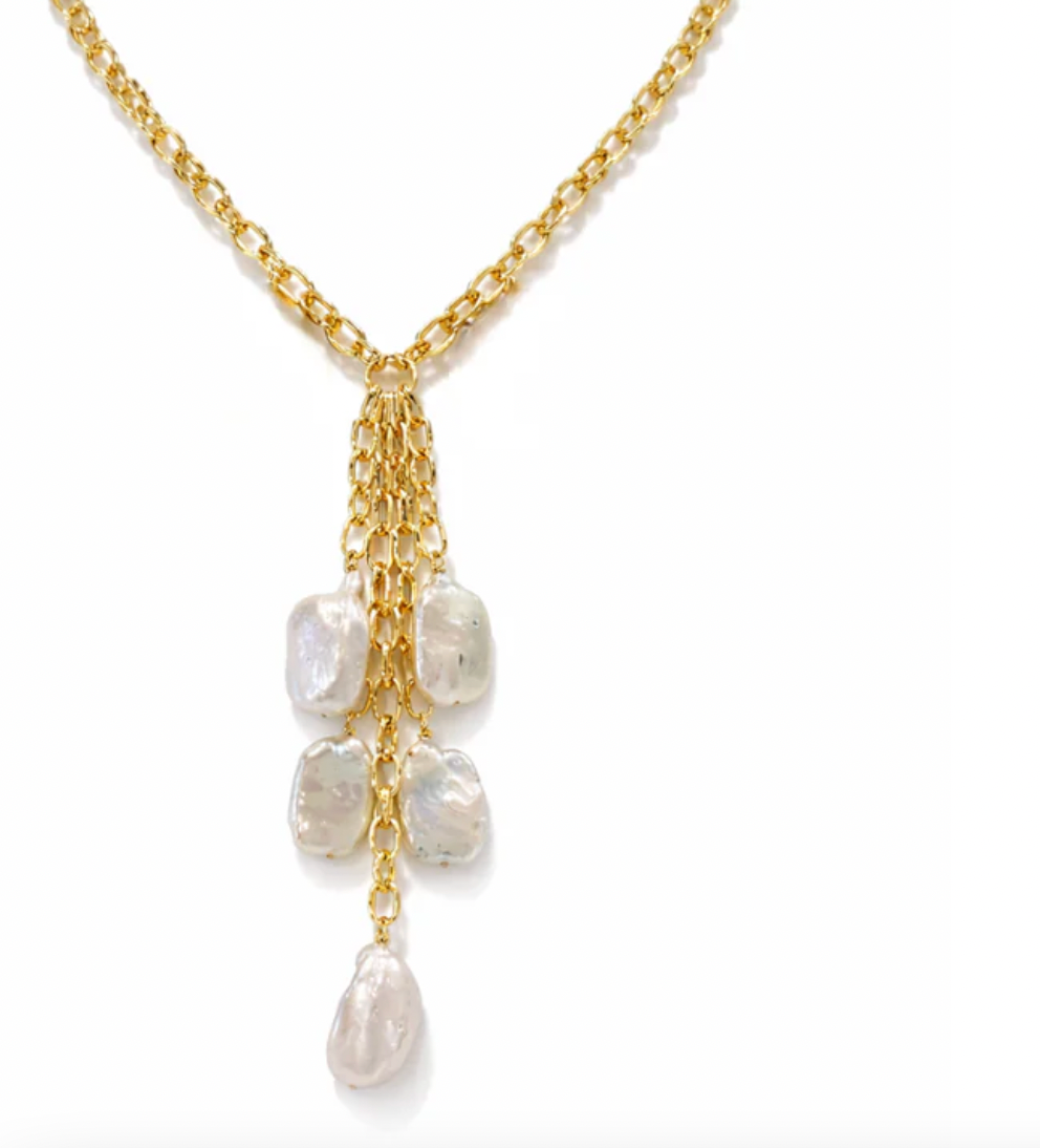 Mykonos Tassel Pearl Necklace