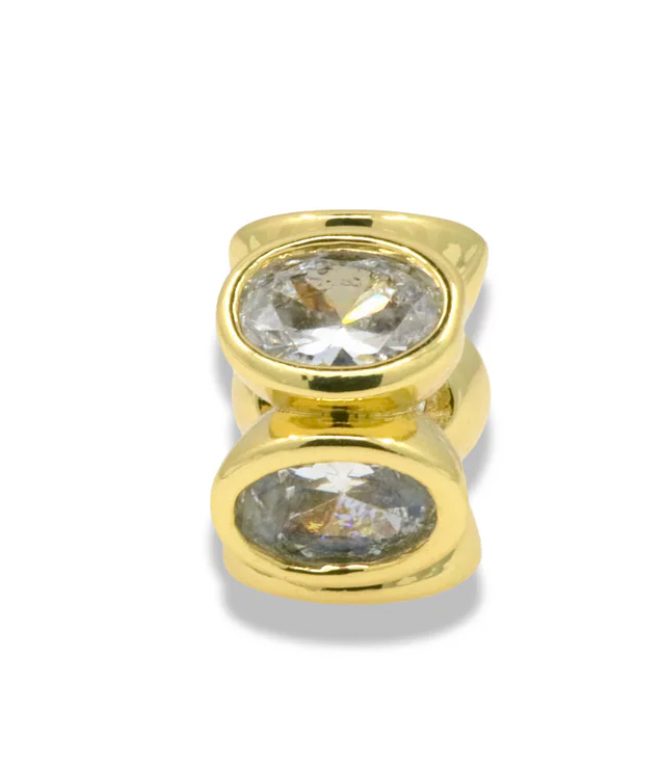 Oval Crystal Spacer Charm
