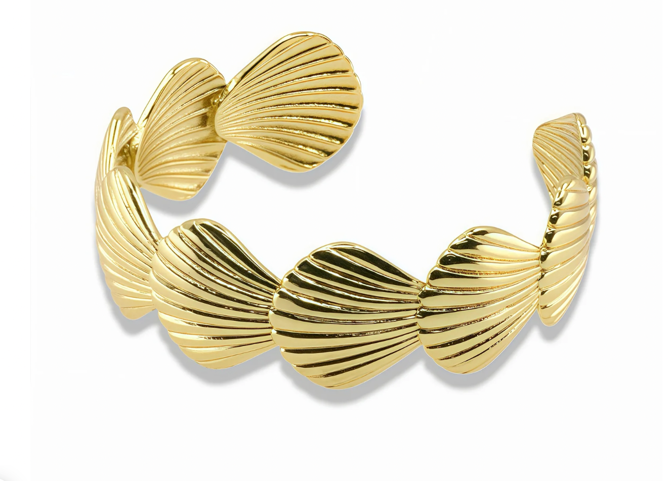 Gold Shell Bangle Bracelet