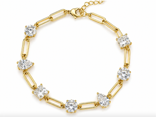 Sophia Cz Paperclip Bracelet