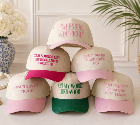 Embroidered Hats (7 different sayings )