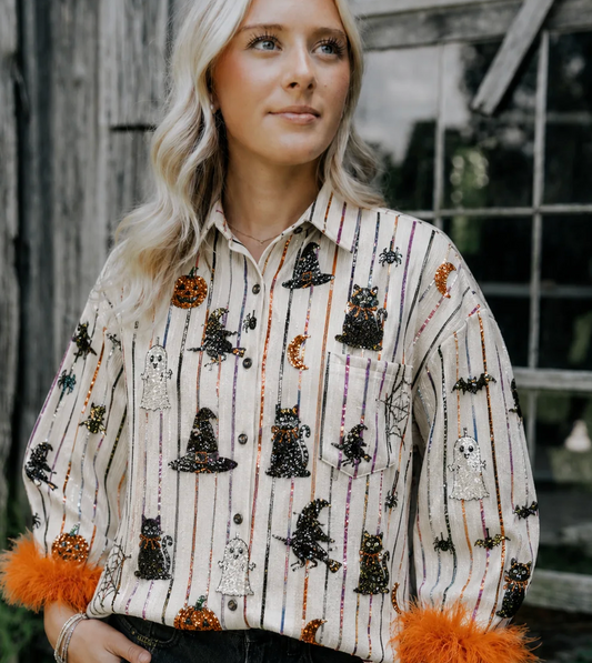 Spooky Sparkle Button-Up 🖤🎃 / PREORDER