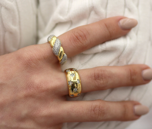 Two tone twist ring