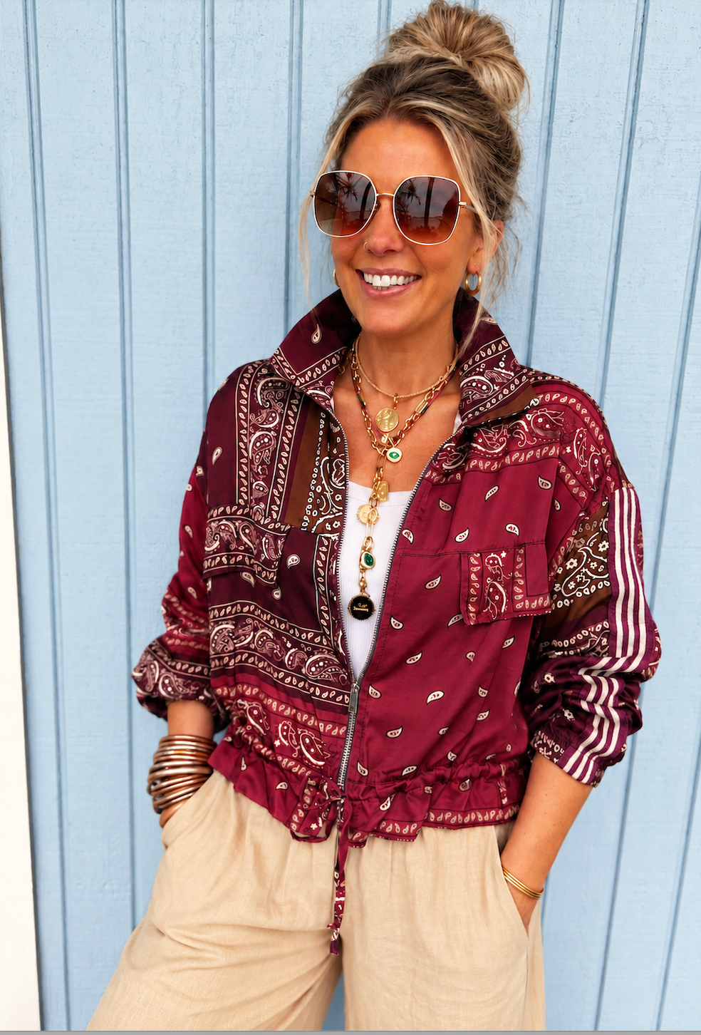 Drake Jacket in Purple/maroon