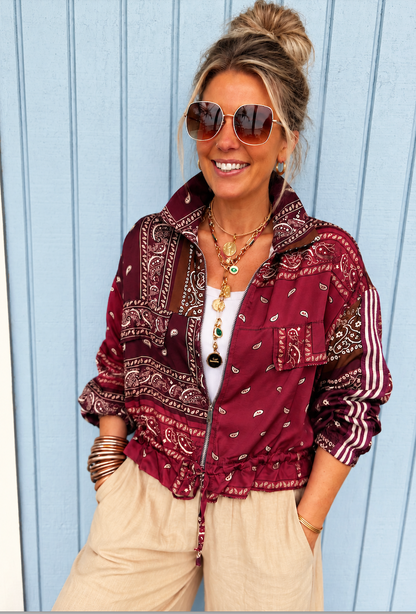 Drake Jacket in Purple/maroon