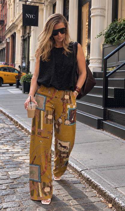 Olivia Bottoms in Mustard