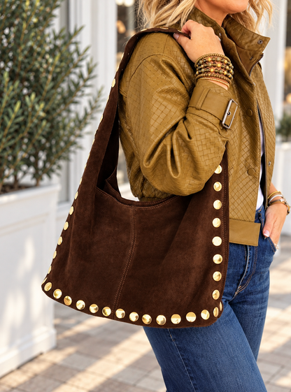 Sherry Suede Bag in Chocolate