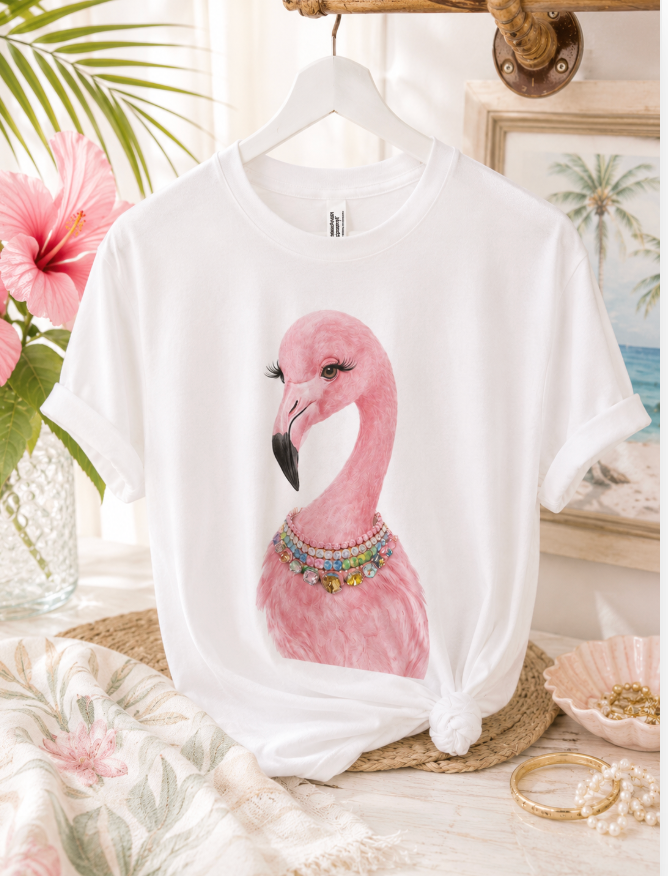 REAL BLING Flamingo Boxy Tee