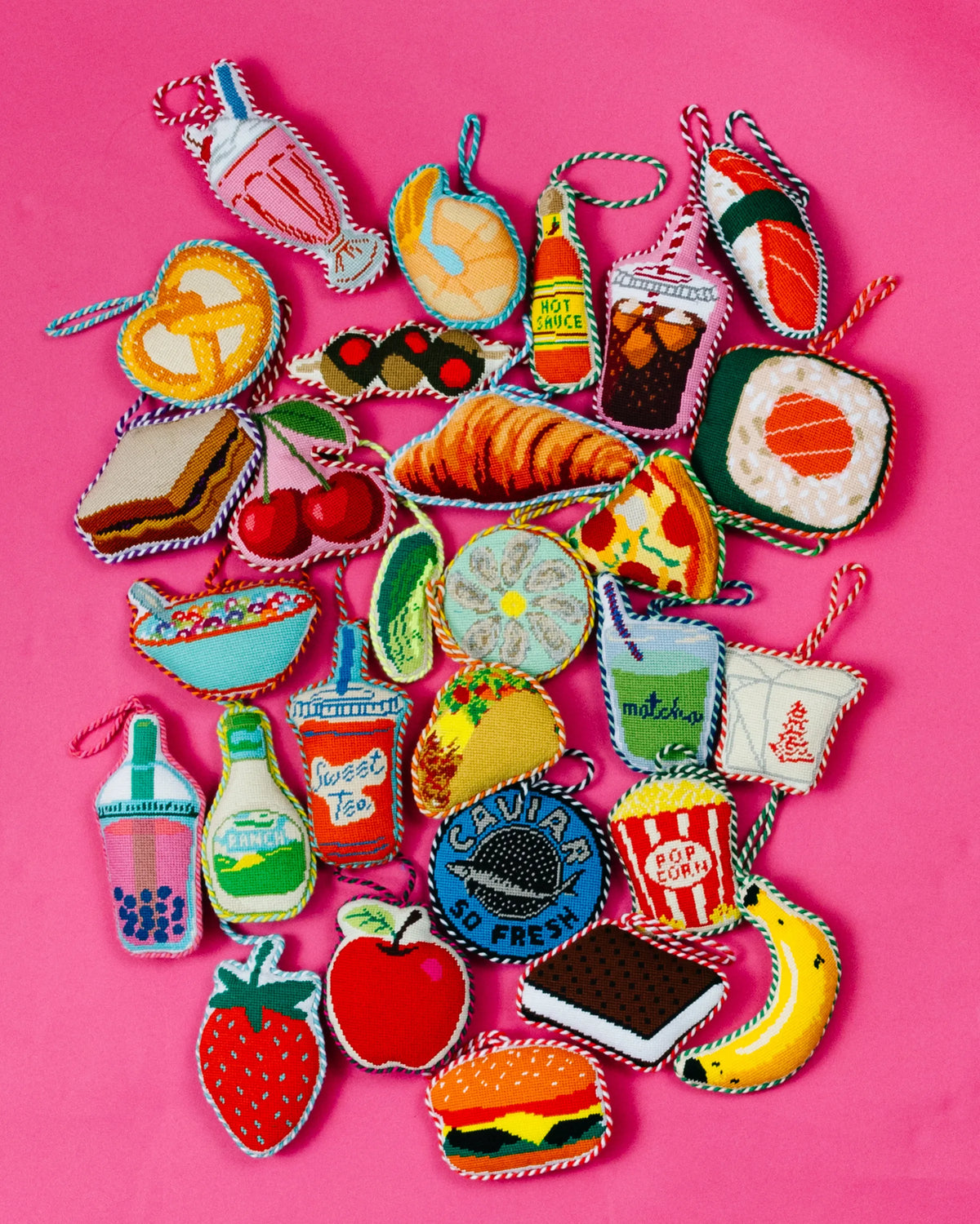 Needlepoint Icon Ornament - Diet Soda