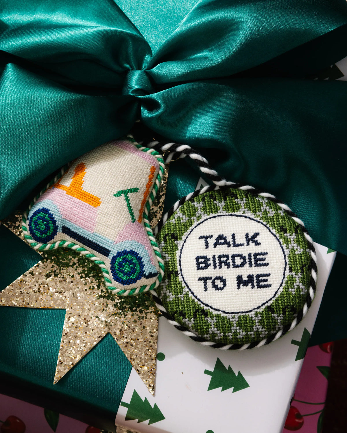 Needlepoint Icon Ornament - Golf Cart