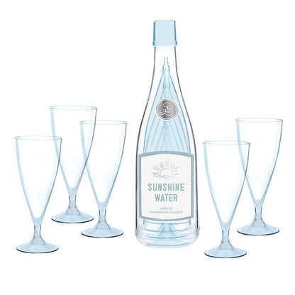 Acrylic Champagne Bottle + Glasses - Sunshine Water PREORDER EARLY FEB