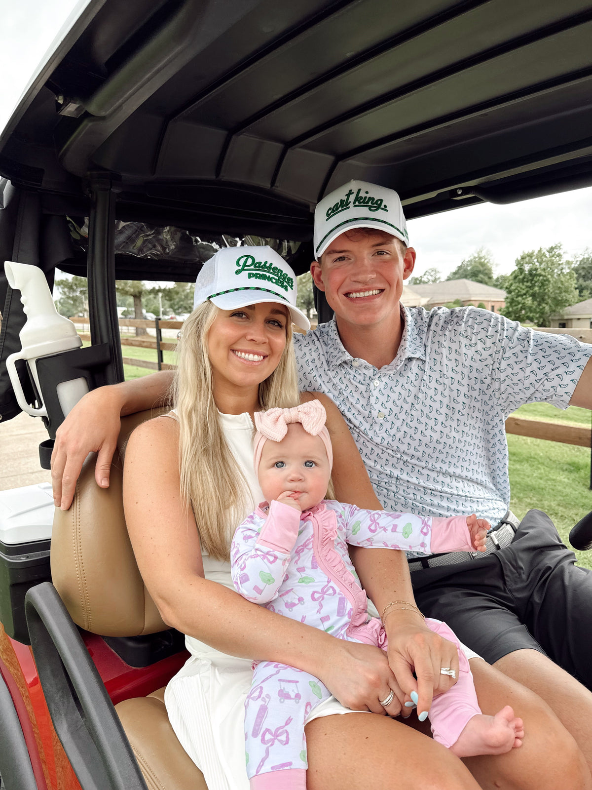 Couples Golf Hat - White Vintage Trucker Hat