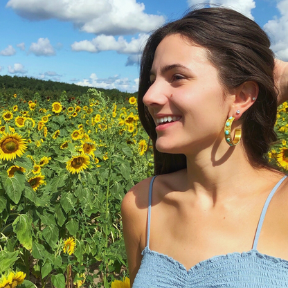 Southwestern Hoops - Turquoise