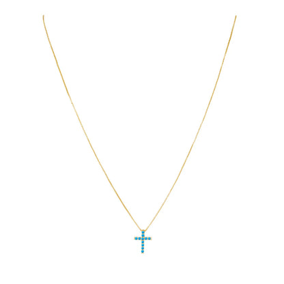 CZ Cross Turquoise
