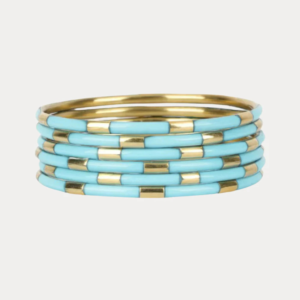 Veda Bangles - Set Of 6 - Multiple Colors