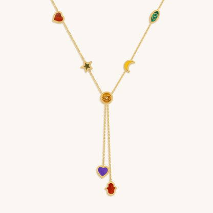 Maximize Joy Multi-Symbol & Multi-Gemstone Necklace