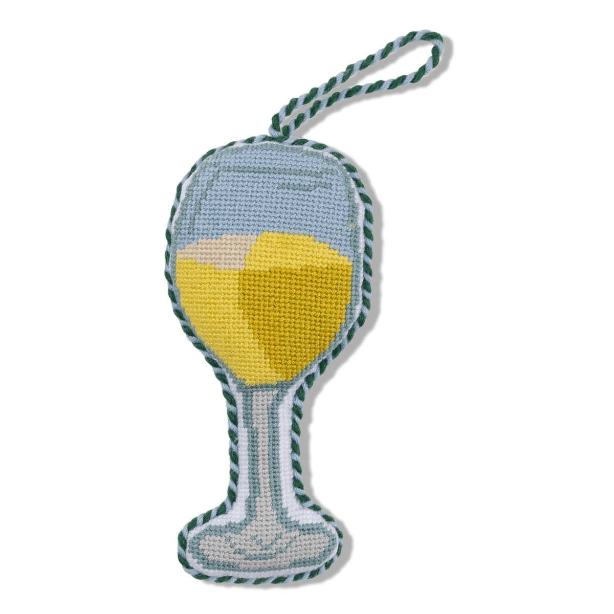 Needlepoint Icon Ornament - White Wine