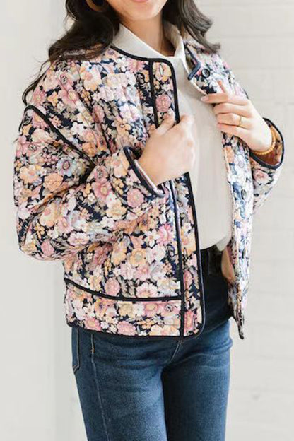 Floral Button Up Long Sleeve Winter Coat PREORDER