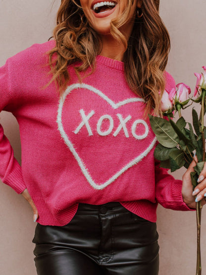 XOXO Round Neck Drop Shoulder Sweater PREORDER