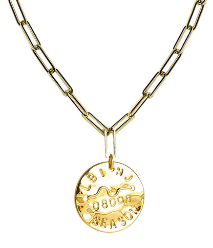 Beach Tag Charm Necklace – 18k Gold Plated