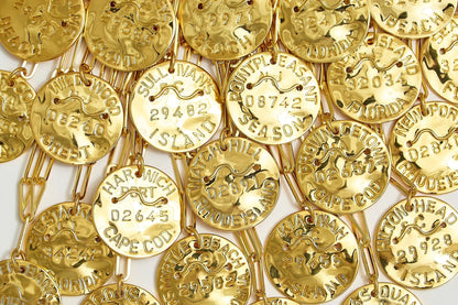 Beach Tag Charm Necklace – 18k Gold Plated