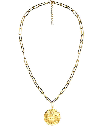 Beach Tag Charm Necklace – 18k Gold Plated