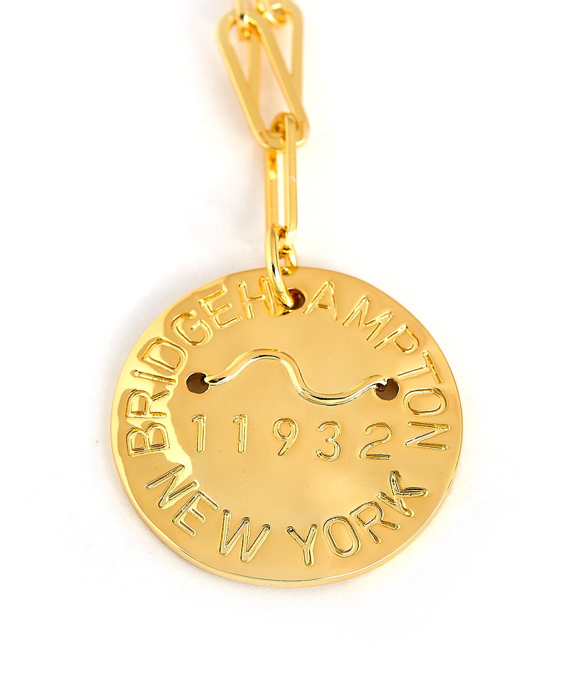 Beach Tag Charm Necklace – 18k Gold Plated