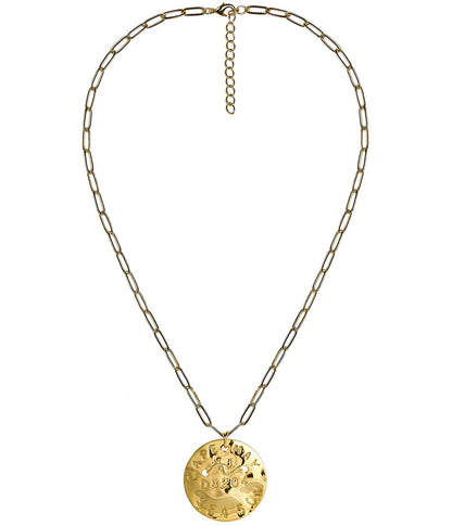Beach Tag Charm Necklace – 18k Gold Plated