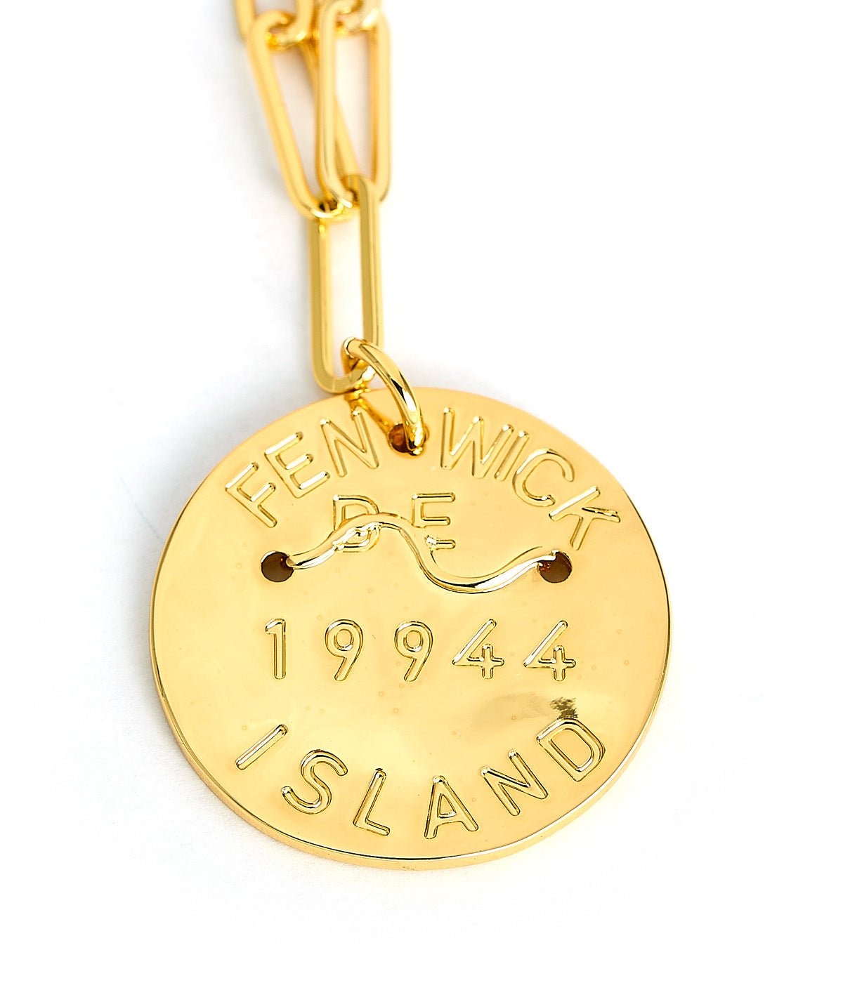 Beach Tag Charm Necklace – 18k Gold Plated