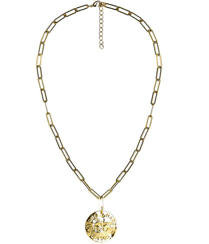 Beach Tag Charm Necklace – 18k Gold Plated