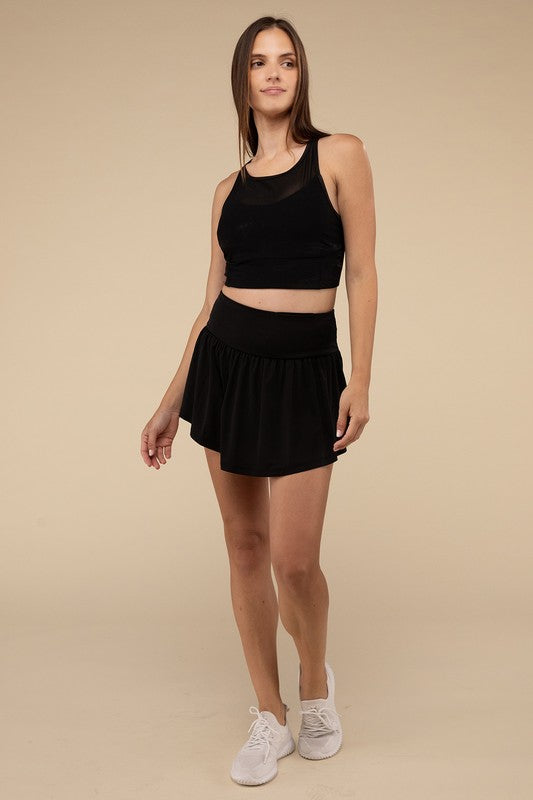 Wide Band Tennis Skirt with Zippered Back Pocket * Online only-ships from warehouse