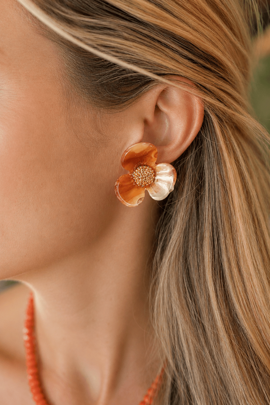 Bell Acrylic Flower Earring