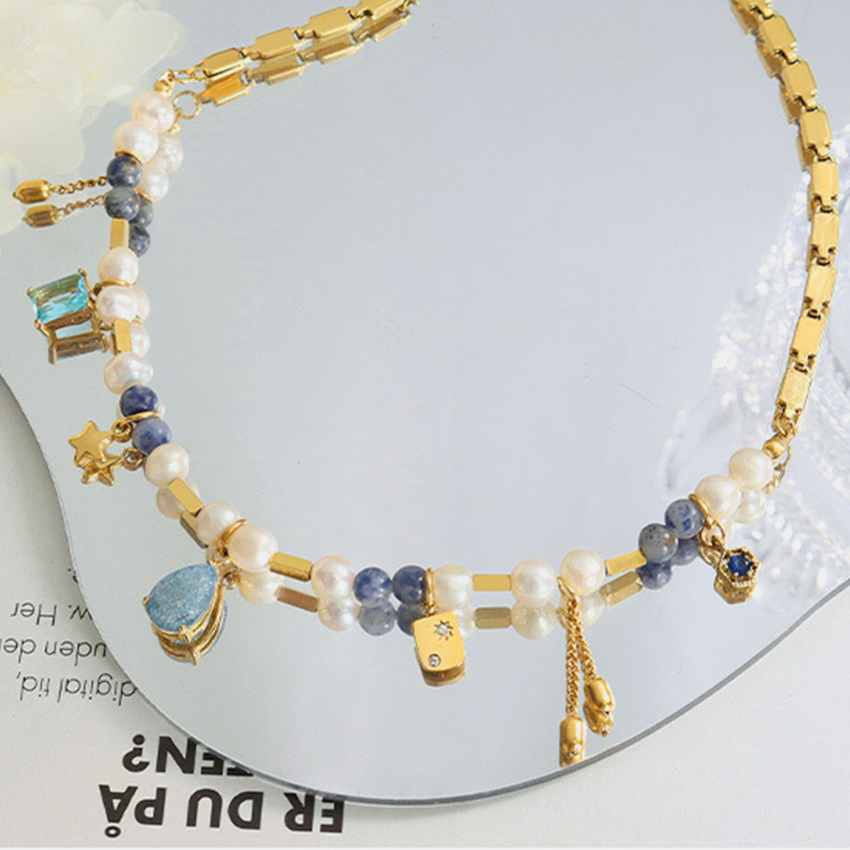 18K Gold-Plated Beaded Charm Necklace PREORDER