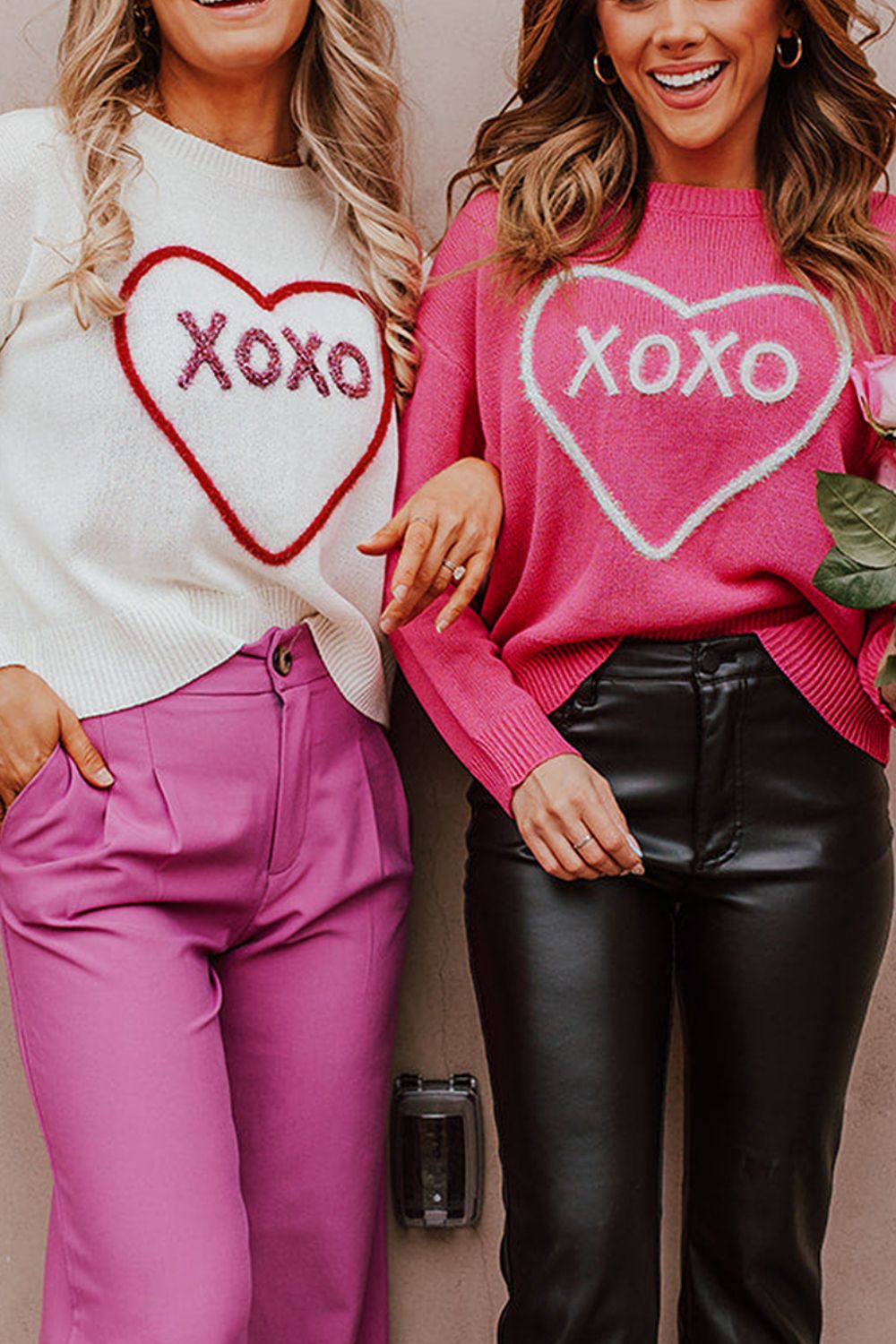 XOXO Round Neck Drop Shoulder Sweater PREORDER