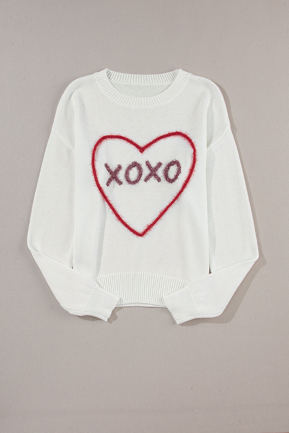 XOXO Round Neck Drop Shoulder Sweater PREORDER