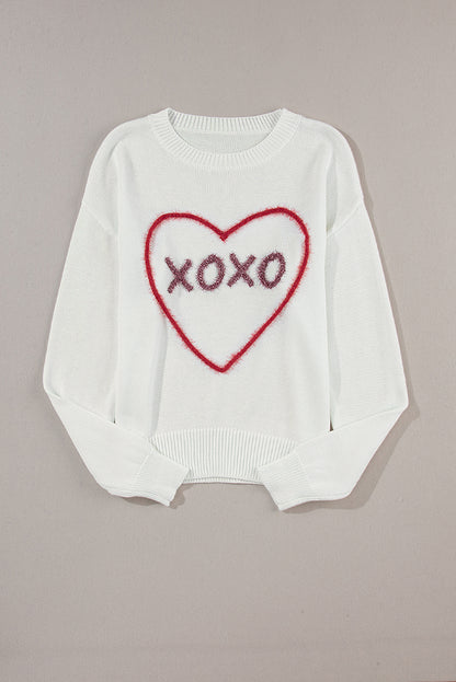 XOXO Round Neck Drop Shoulder Sweater PREORDER