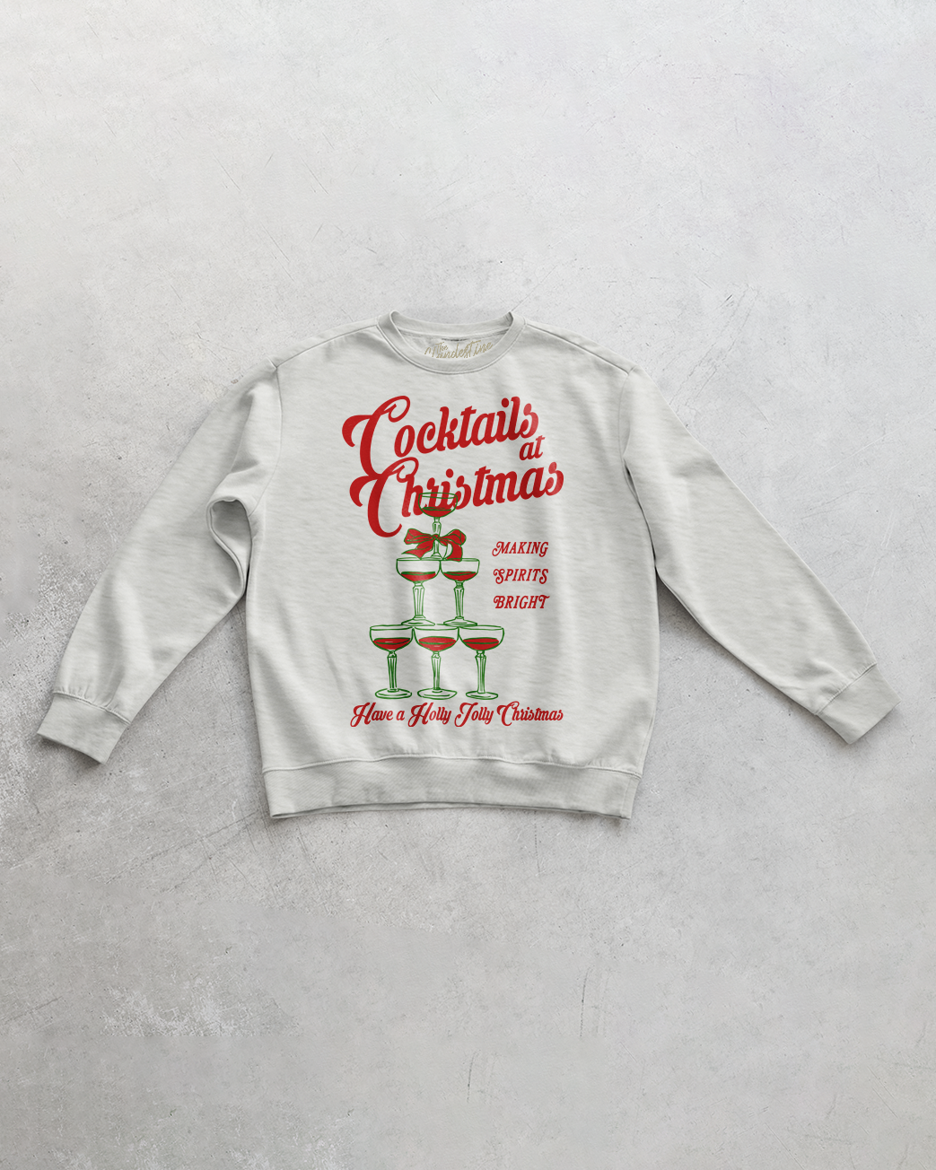 Underground Original Design: Cocktails at Christmas Oversized 90's Sweatshirt