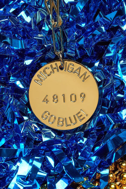 College Tag Charm Necklace - 18k Gold Plated Paper Clip Chain