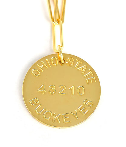 College Tag Charm Necklace - 18k Gold Plated Paper Clip Chain