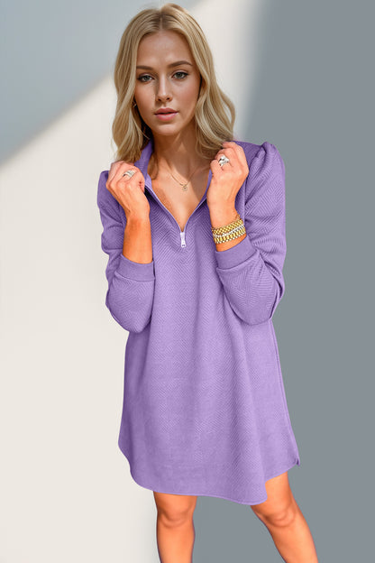 Quarter Zip Long Sleeve Dress