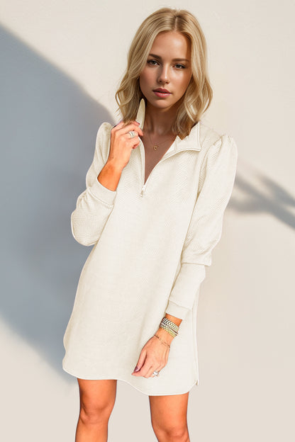 Quarter Zip Long Sleeve Dress