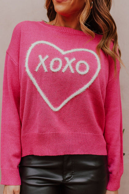 XOXO Round Neck Drop Shoulder Sweater PREORDER