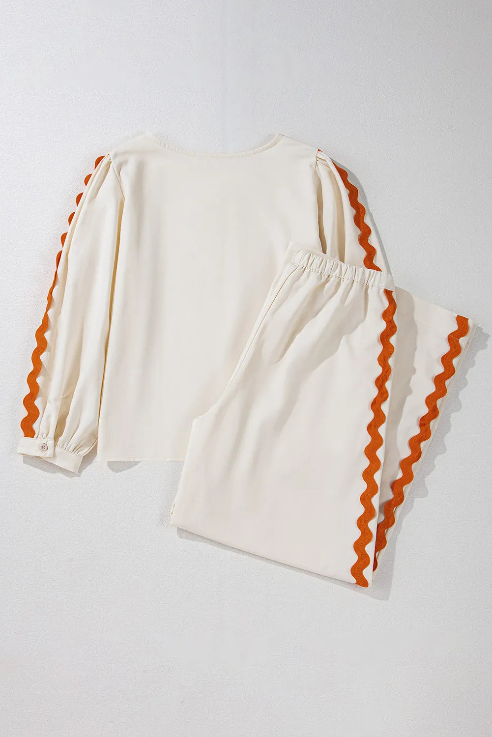 Round Neck Long Sleeve Top and Drawstring Pants Set PREORDER