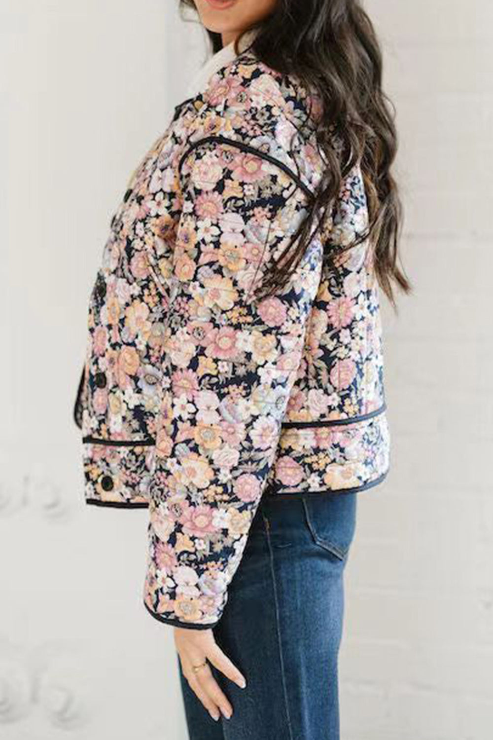 Floral Button Up Long Sleeve Winter Coat PREORDER